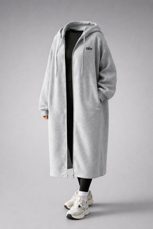 Hoodie Long abr – Gris