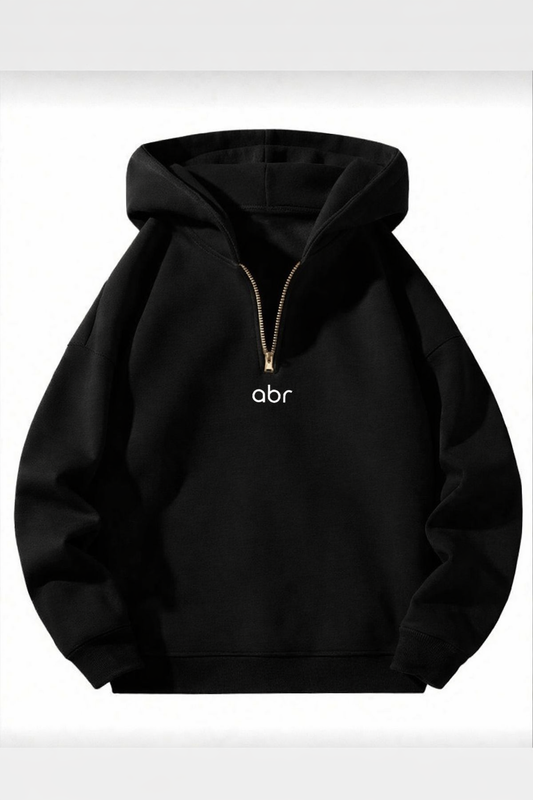 Hoodie demi-zip abr – Noir