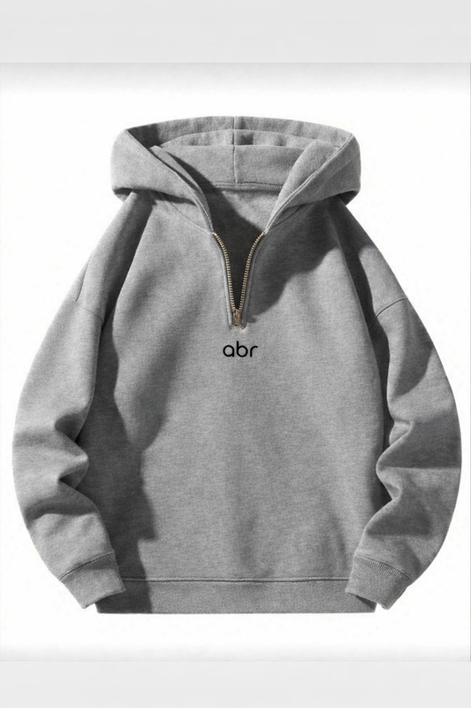 Hoodie demi-zip abr – Gris